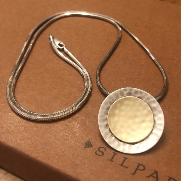 Vintage Silpada 14K Gold Plated Sterling Silver Pendant Snake Chain Necklace - Picture 10 of 13